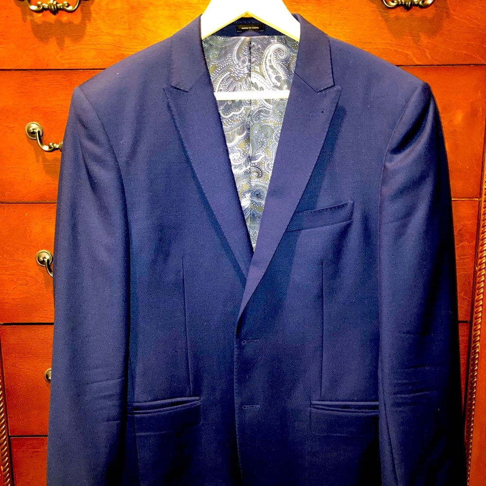 40R Slim Fit Suit Jacket Navy Blue